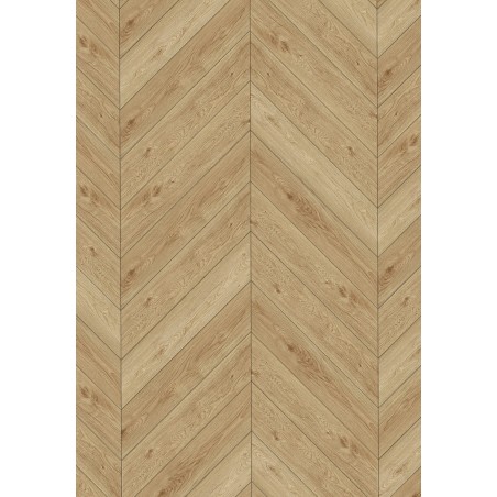 Mexen Anniston panneaux en vinyle motif chevrons français 650 x 127 mm SPC 6,5 mm, sous-couche IPEX 1,5 mm, 4 V-fuge, Chêne -