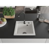 Mexen Vito évier en granit 1 bac 520 x 490 mm, blanc, siphon noir - 6503521000-20-B