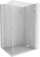 Mexen Lunar L Duo cabine de douche battante droite 95 x 90 cm, transparent, nickel brossé - 834L-095P-090L-97-00