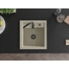 Mexen Vito évier en granit 1 bac 520 x 490 mm, beige, siphon noir - 6503521000-69-B