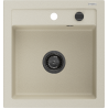 Mexen Vito évier en granit 1 bac 520 x 490 mm, beige, siphon noir - 6503521000-69-B