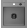 Mexen Vito évier en granit 1 bac 520 x 490 mm, gris, siphon noir - 6503521000-71-B