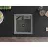 Mexen Vito évier en granit 1 bac 520 x 490 mm, gris, siphon noir - 6503521000-71-B