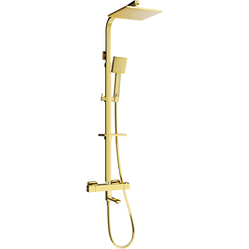 Mexen CQ45 ensemble baignoire-douche avec pomme de douche et robinet thermostatique, doré - 779104595-50