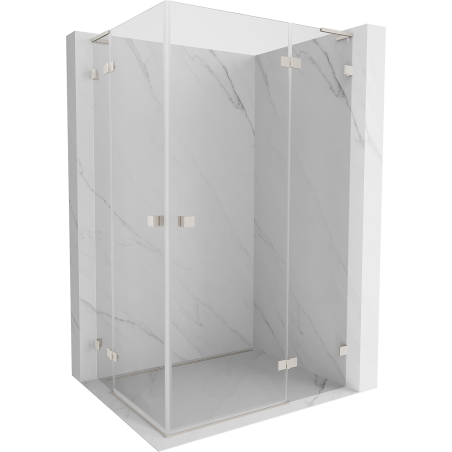 Mexen Lunar L Duo cabine de douche pivotante droite 105 x 75 cm, transparente, nickel brossé - 834L-105P-075L-97-00