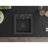 Mexen Vito évier en granit 1 bac 520 x 490 mm, noir moucheté, siphon noir - 6503521000-76-B