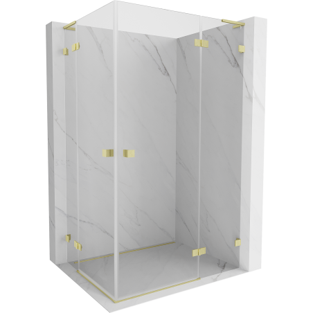 Mexen Lunar L Duo cabine de douche pivotante droite 115 x 95 cm, transparent, or brossé - 834L-115P-095L-55-00