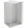 Mexen Lunar L Double cabine de douche pivotante droite 115 x 95 cm, transparent, or brossé - 834L-115P-095L-55-00