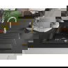 Mexen Cesar évier en granit à 1 cuve avec égouttoir 775 x 470 mm, Noir/ Argent métallique, siphon Or - 6514771010-73-G