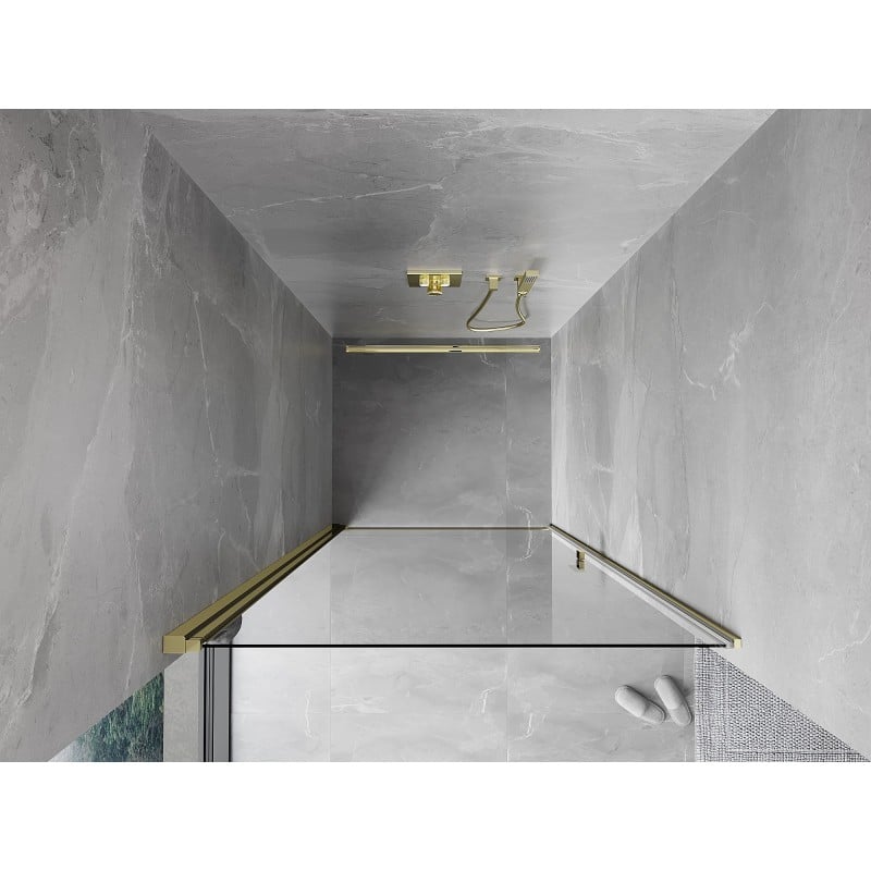 Mexen Mist-B porte de douche pivotante 75 cm, transparent, doré - 8A2-075-000-50-00