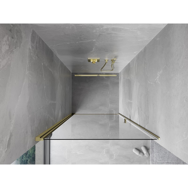 Mexen Mist-B porte de douche pivotante 85 cm, transparent, doré - 8A2-085-000-50-00