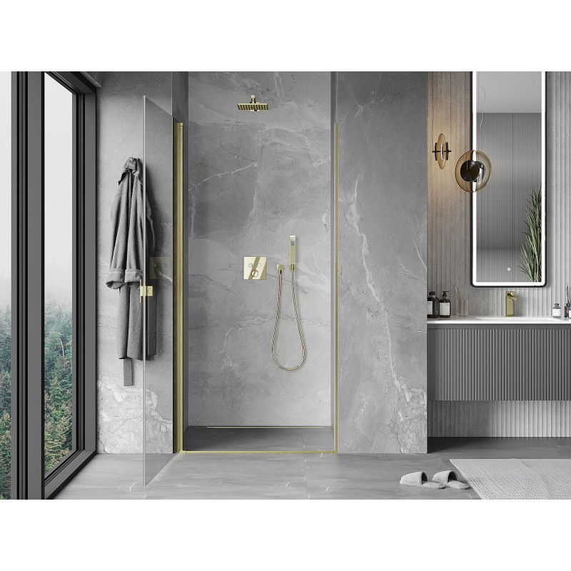 Mexen Mist-B porte de douche pivotante 60 cm, transparent, doré brossé - 8A2-060-000-55-00