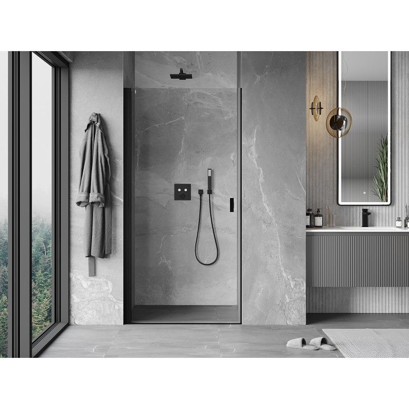 Mexen Mist-B porte de douche pivotante 80 cm, transparent, noir - 8A2-080-000-70-00