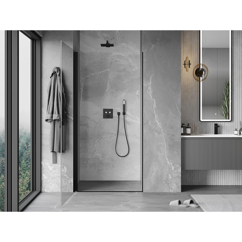 Mexen Mist-B porte de douche pivotante 90 cm, transparent, noir - 8A2-090-000-70-00
