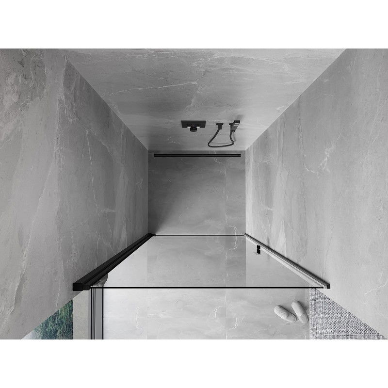 Mexen Mist-B porte de douche pivotante 55 cm, transparente, noire - 8A2-055-000-70-00