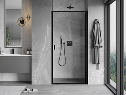 Mexen Mist-B porte de douche pivotante droite 70 cm, cadre noir, noir - 8A2-070-000-70-70-P
