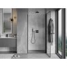 Mexen Mist-B porte de douche pivotante droite 70 cm, cadre noir, noir - 8A2-070-000-70-70-P