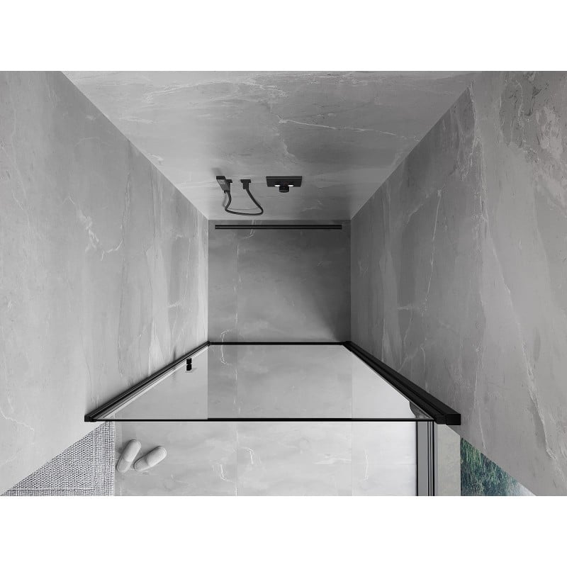 Mexen Mist-B porte de douche pivotante droite 80 cm, cadre noir, noir - 8A2-080-000-70-70-P