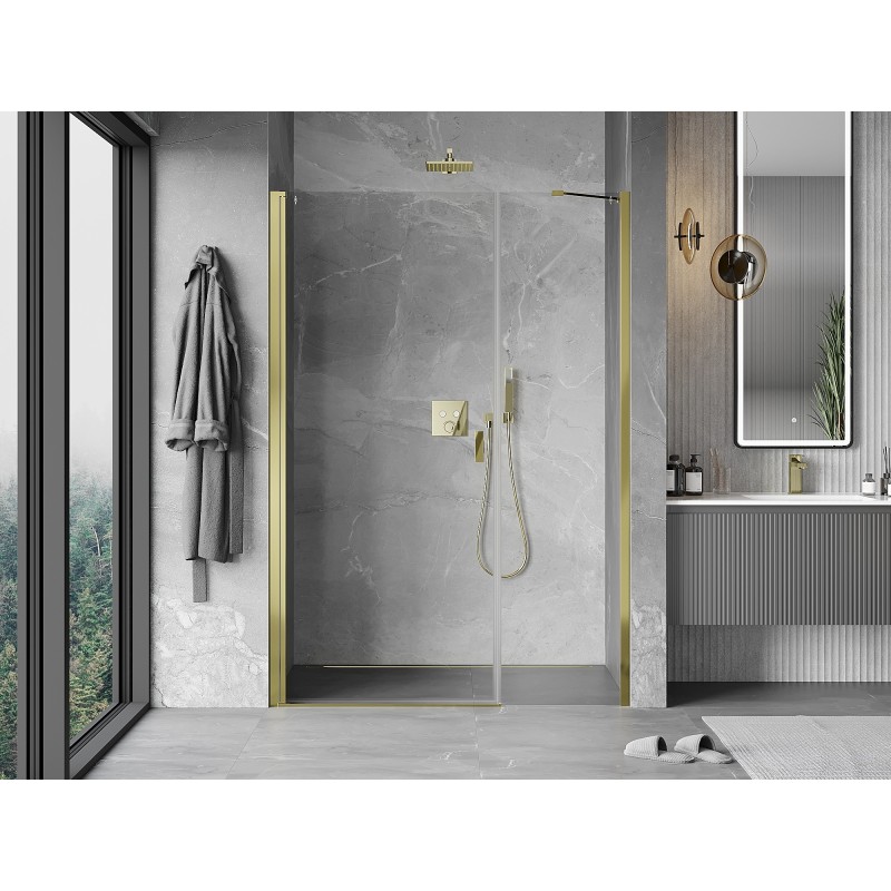 Mexen Mist-B porte de douche pivotante 100 cm, transparent, doré - 8A2-100-001-50-00