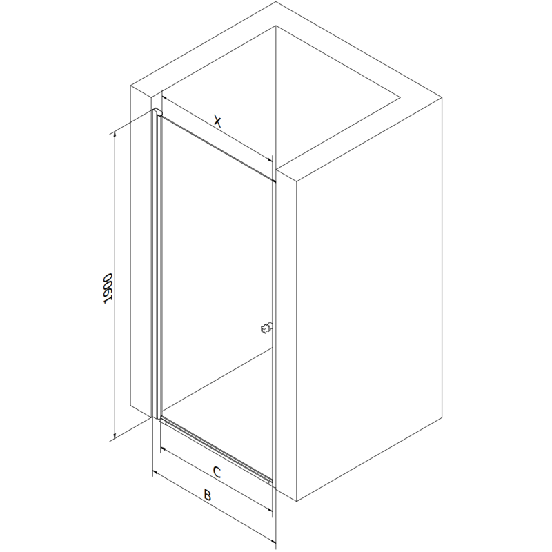 Mexen Pretoria portes de douche pivotantes 80 cm, transparentes, dorées - 852-080-000-50-00