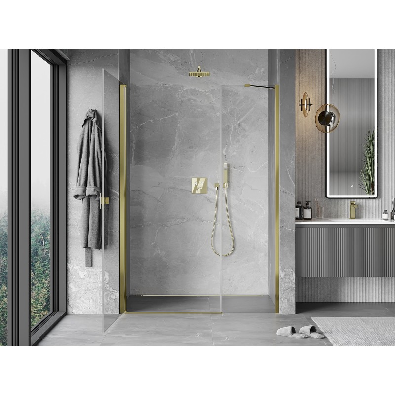 Mexen Mist-B porte de douche pivotante 100 cm, transparent, doré - 8A2-100-001-50-00