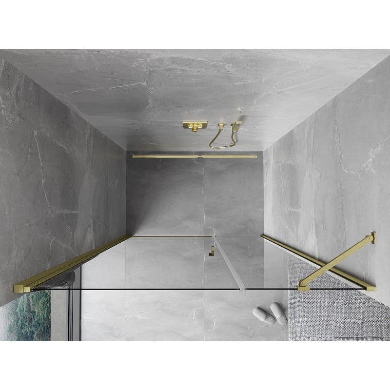Mexen Mist-B porte de douche pivotante 100 cm, transparent, or brossé - 8A2-100-001-55-00