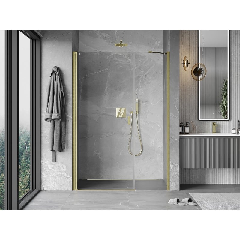 Mexen Mist-B porte de douche pivotante 105 cm, transparent, or brossé - 8A2-105-001-55-00