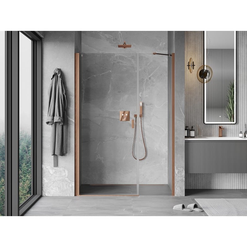 Mexen Mist-B porte de douche pivotante 95 cm, transparent, cuivre brossé - 8A2-095-001-65-00