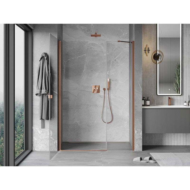 Mexen Mist-B porte de douche battante 110 cm, transparent, cuivre brossé - 8A2-110-001-65-00