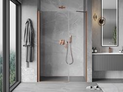 Mexen Mist-B porte de douche pivotante 120 cm, transparent, cuivre brossé - 8A2-120-001-65-00