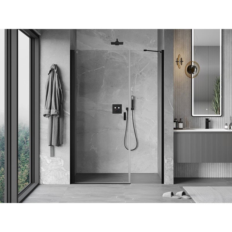 Mexen Mist-B porte de douche pivotante 115 cm, transparentes, noires - 8A2-115-001-70-00
