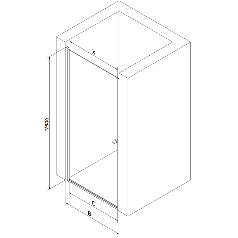 Mexen Pretoria porte de douche pivotante 95 cm, transparent, chrome - 852-095-000-01-00