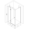 Cabine de douche à charnière Mexen Roma 100 x 80 cm, transparent, noir - 854-100-080-70-00