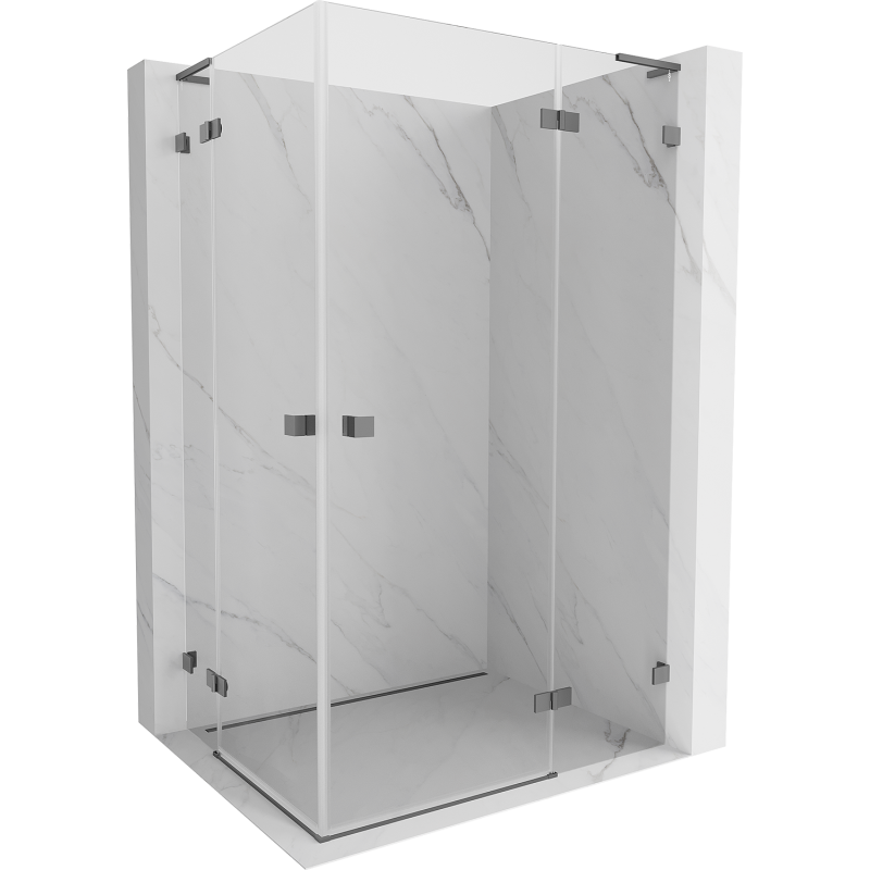 Mexen Lunar L Duo cabine de douche pivotante droite 115 x 90 cm, transparent, gun metal - 834L-115P-090L-95-00