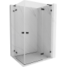 Mexen Lunar L Duo cabine de douche battante droite 80 x 70 cm, transparent, noir - 834L-080P-070L-70-00