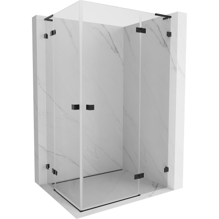 Mexen Lunar L Duo cabine de douche pivotante droite 95 x 90 cm, transparent, noir - 834L-095P-090L-70-00