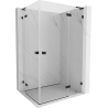 Mexen Lunar L Cabine de douche duo pivotante droite 105 x 85 cm, transparent, noire - 834L-105P-085L-70-00