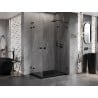 Mexen Lunar L Duo cabine de douche pivotante droite 110 x 70 cm, transparent, noir - 834L-110P-070L-70-00