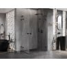 Mexen Lunar L Duo cabine de douche pivotante droite 110 x 70 cm, transparent, noir - 834L-110P-070L-70-00