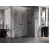Mexen Lunar L Duo cabine de douche pivotante droite 110 x 95 cm, transparent, noir - 834L-110P-095L-70-00