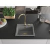 Mexen Milo évier en granit 1 bac 435 x 410 mm, gris, siphon doré - 6505441000-71-G