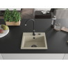 Mexen Milo évier en granit 1 compartiment 435 x 410 mm, beige, siphon noir - 6505441000-69-B