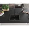 Mexen Milo évier en granit à 1 bac 435 x 410 mm, noir/or métallique, siphon noir - 6505441000-75-B