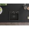 Mexen Milo évier en granit 1 bac 435 x 410 mm, noir/or métallisé, siphon noir - 6505441000-75-B