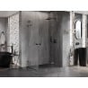 Mexen Lunar L Duo cabine de douche battante droite 110 x 90 cm, transparent, gris canon brossé - 834L-110P-090L-66-00