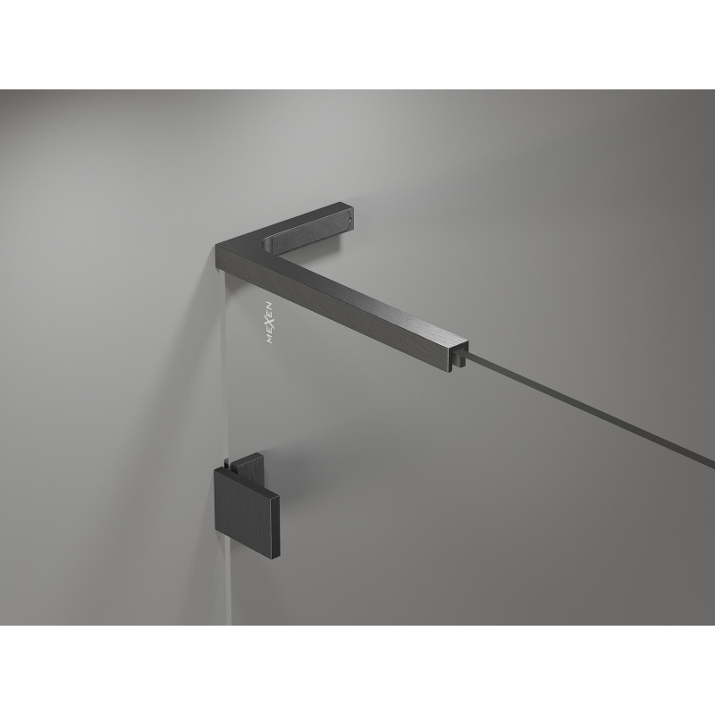 Mexen Lunar L Duo cabine de douche pivotante droite 115 x 70 cm, transparent, gun gray brossé - 834L-115P-070L-66-00