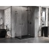 Mexen Lunar L Duo cabine de douche pivotante droite 115 x 70 cm, transparent, gun gray brossé - 834L-115P-070L-66-00