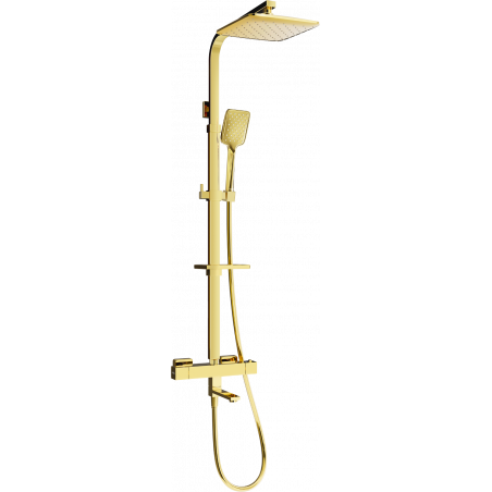 Mexen CQ62 ensemble bain-douche avec pomme de douche et mitigeur thermostatique, doré - 779106295-50