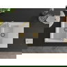 Mexen Gaspar évier en granit à 1,5 cuvette avec égouttoir 737 x 475 mm, Blanc, siphon Or - 6507731505-20-G