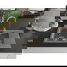 Mexen Gaspar évier en granit à 1,5 cuvette avec égouttoir 737 x 475 mm, Gris, siphon Or - 6507731505-71-G